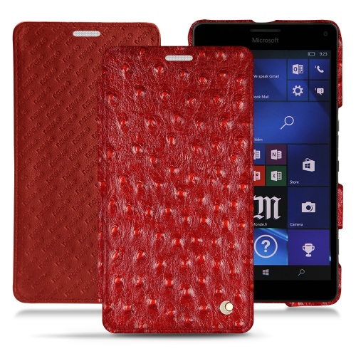 Funda de piel Microsoft Lumia 950 XL - 950 XL Dual SimAutruche ciliegia ( Pantone #a4343a ) 