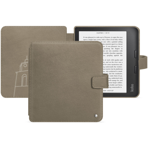 Estojo horizontal de qualidade superior para o Kobo Libra Colour da NoreveDarboun sabla ( Pantone #BCB1A1 )