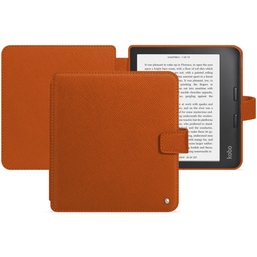 Horizontale Premium-Hülle für Kobo Libra Colour von NoreveOrange vibrant ( Pantone #e36b39 ) 