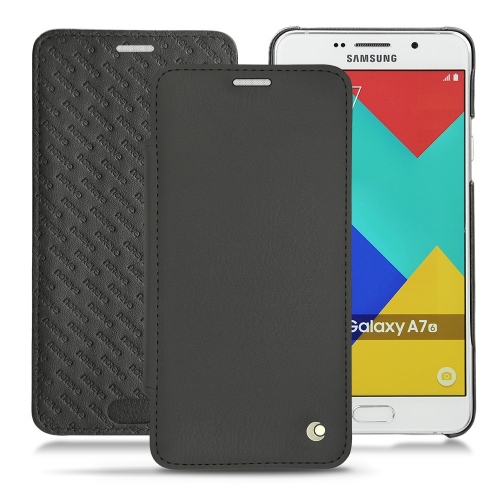 Samsung SM-A710F Galaxy A7 (2016) leather case - Noir ( Nappa - Black ) 