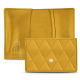 Custodia in pelle di carte da visita - credito - Jaune soulèu - Couture ( Pantone #F3B934 )