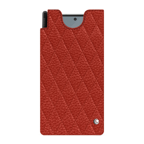 Capa de Couro Premium para Samsung Galaxy Z Fold6 - NorevePapaye - Couture ( Pantone #b54317 ) 