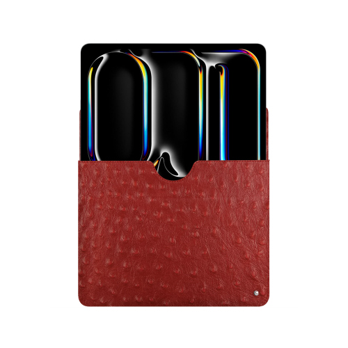 Pochette cuir Apple iPad Pro 13 - Élégance et protection haut de gammeAutruche ciliegia ( Pantone #a4343a ) 