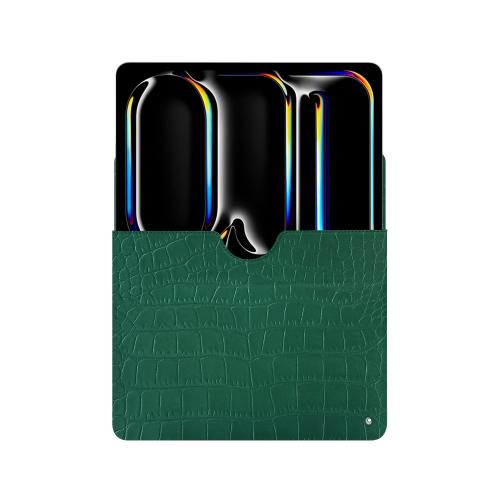 Apple iPad Pro 13皮革保护套——优雅与高端防护的完美结合Crocodile pino ( Pantone #173F35 ) 