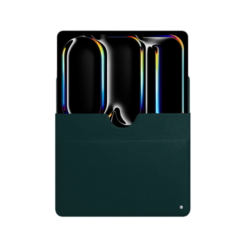 Pochette cuir Apple iPad Pro 13 - Élégance et protection haut de gammeVert séduisant ( Pantone #1d3c34 ) 