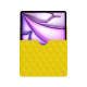 Apple iPad Air 13 (2024) leather sleeve - Jaune fluo - Couture ( Pantone #c9ff57 ) 