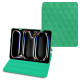 Housse cuir Apple iPad Pro 13 (2024) - Menthe vintage - Couture ( Pantone #37b375 ) 