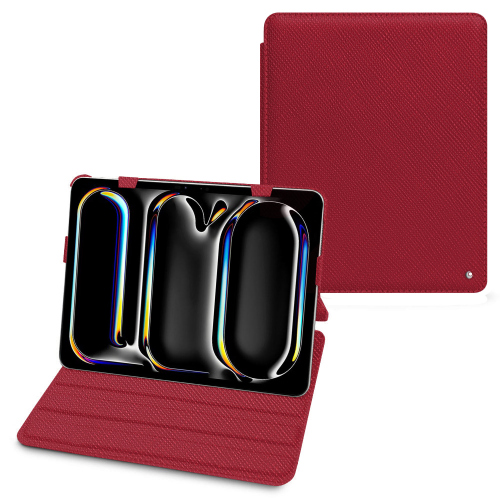 Funda de piel premium para Apple iPad Pro 13 | NoreveRouge passion ( Pantone #a6192e ) 