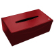 Rectangular tissue box holder - Rouge ( Nappa - Pantone #d50032 ) 