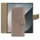 サムスンギャラクシーZ Fold6レザーウォレットケース - Taupe vintage ( Pantone #bda790 ) 