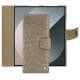 サムスンギャラクシーZ Fold6レザーウォレットケース - Autruche desert ( Pantone #A39382 ) 