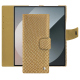 Capa de couro para carteira Samsung Galaxy Z Fold6 - Serpent sabbia ( Pantone #D2BA92 )