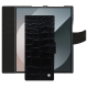 Capa de couro para carteira Samsung Galaxy Z Fold6 - Crocodile nero ( Noir / Black) 