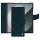 Samsung Galaxy Z Fold6 leather wallet case - Bleu Veggie ( Pantone #3f5864 ) 