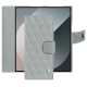 삼성 갤럭시 Z 폴드6 가죽 지갑 케이스 - Gris - Couture ( Nappa - Pantone #c1c6c8 ) 
