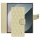 Capa de couro para carteira Samsung Galaxy Z Fold6 - Beige - Couture ( Nappa - Pantone #ceb888 ) 
