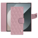 Samsung Galaxy Z Fold6 leather wallet case - Rose - Couture ( Nappa - Pantone #efbae1 ) 