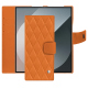 Samsung Galaxy Z Fold6 leather wallet case - Orange - Couture ( Nappa - Pantone #ff9351 ) 