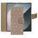Lederschutzhülle Samsung Galaxy Z Fold6 - Taupe vintage - Couture ( Pantone #591d16 ) 