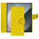 サムスンギャラクシーZ Fold6レザーウォレットケース - Jaune fluo - Couture ( Pantone #c9ff57 ) 