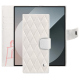 Samsung Galaxy Z Fold6 leather wallet case - Blanc escumo - Couture ( Pantone #D6D6D1 )