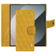 Funda de piel para cartera Samsung Galaxy Z Fold6 - Jaune soulèu - Couture ( Pantone #F3B934 )