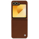 Samsung Galaxy Z Flip6 leather cover - Marron ( Nappa - Pantone #8B4720 ) 