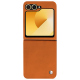 Samsung Galaxy Z Flip6 leather cover - Orange ( Nappa - Pantone #ff9351 ) 