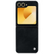 Samsung Galaxy Z Flip6 leather cover - Dark vintage ( Pantone #050505 ) 