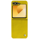 Coque cuir Samsung Galaxy Z Flip6 - Jaune fluo ( Pantone #c9ff57 ) 