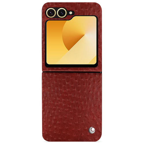 Funda premium para Samsung Galaxy Z Flip6 | NoreveAutruche ciliegia ( Pantone #a4343a ) 