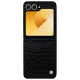 Funda de piel Samsung Galaxy Z Flip6 - Crocodile nero ( Noir / Black) 