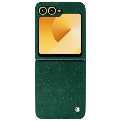 Coque premium pour Samsung Galaxy Z Flip6 | NoreveCrocodile pino ( Pantone #173F35 ) 