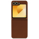 Coque cuir Samsung Galaxy Z Flip6 - Marron PU ( Pantone #8B4720 )