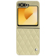 Lederschutzhülle Samsung Galaxy Z Flip6 - Beige - Couture ( Nappa - Pantone #ceb888 ) 