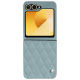 Samsung Galaxy Z Flip6 leather cover - Bleu ciel - Couture ( Nappa - Pantone #abcae9 ) 