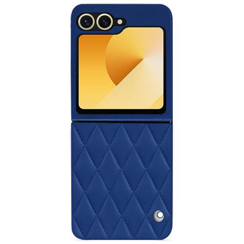 Coque premium pour Samsung Galaxy Z Flip6 | NoreveBleu océan - Couture ( Nappa - Pantone #15458a) 