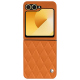 Capa em pele Samsung Galaxy Z Flip6 - Orange - Couture ( Nappa - Pantone #ff9351 ) 