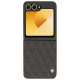 Coque cuir Samsung Galaxy Z Flip6 - Anthracite - Couture ( Pantone #41403c ) 