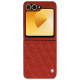 Capa em pele Samsung Galaxy Z Flip6 - Papaye - Couture ( Pantone #b54317 ) 