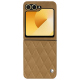 Funda de piel Samsung Galaxy Z Flip6 - Sable vintage - Couture ( Pantone #9b7340 ) 