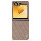 Coque cuir Samsung Galaxy Z Flip6 - Taupe vintage - Couture ( Pantone #591d16 ) 
