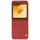 Capa em pele Samsung Galaxy Z Flip6 - Cerise vintage - Couture ( Pantone #a6302e ) 