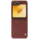 Custodia in pelle Samsung Galaxy Z Flip6 - Passion vintage - Couture ( Pantone #591d16 ) 