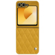 Coque cuir Samsung Galaxy Z Flip6 - Jaune soulèu - Couture ( Pantone #F3B934 )