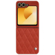 Capa em pele Samsung Galaxy Z Flip6 - Arange clouquié - Couture ( Pantone #D33108 )