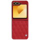 Lederschutzhülle Samsung Galaxy Z Flip6 - Rouge troupelenc - Couture ( Pantone #AB191A )