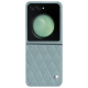 Funda de piel Samsung Galaxy Z Flip5 - Bleu ciel - Couture ( Nappa - Pantone #abcae9 ) 