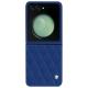 Samsung Galaxy Z Flip5 leather cover - Bleu océan - Couture ( Nappa - Pantone #15458a) 