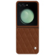 Lederschutzhülle Samsung Galaxy Z Flip5 - Marron - Couture ( Nappa - Pantone #8B4720 ) 